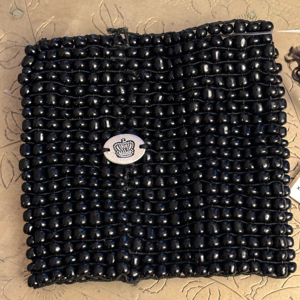 Vintage Juicy Couture Black Beaded Stretch Bracelet, Original Tag, Never Worn